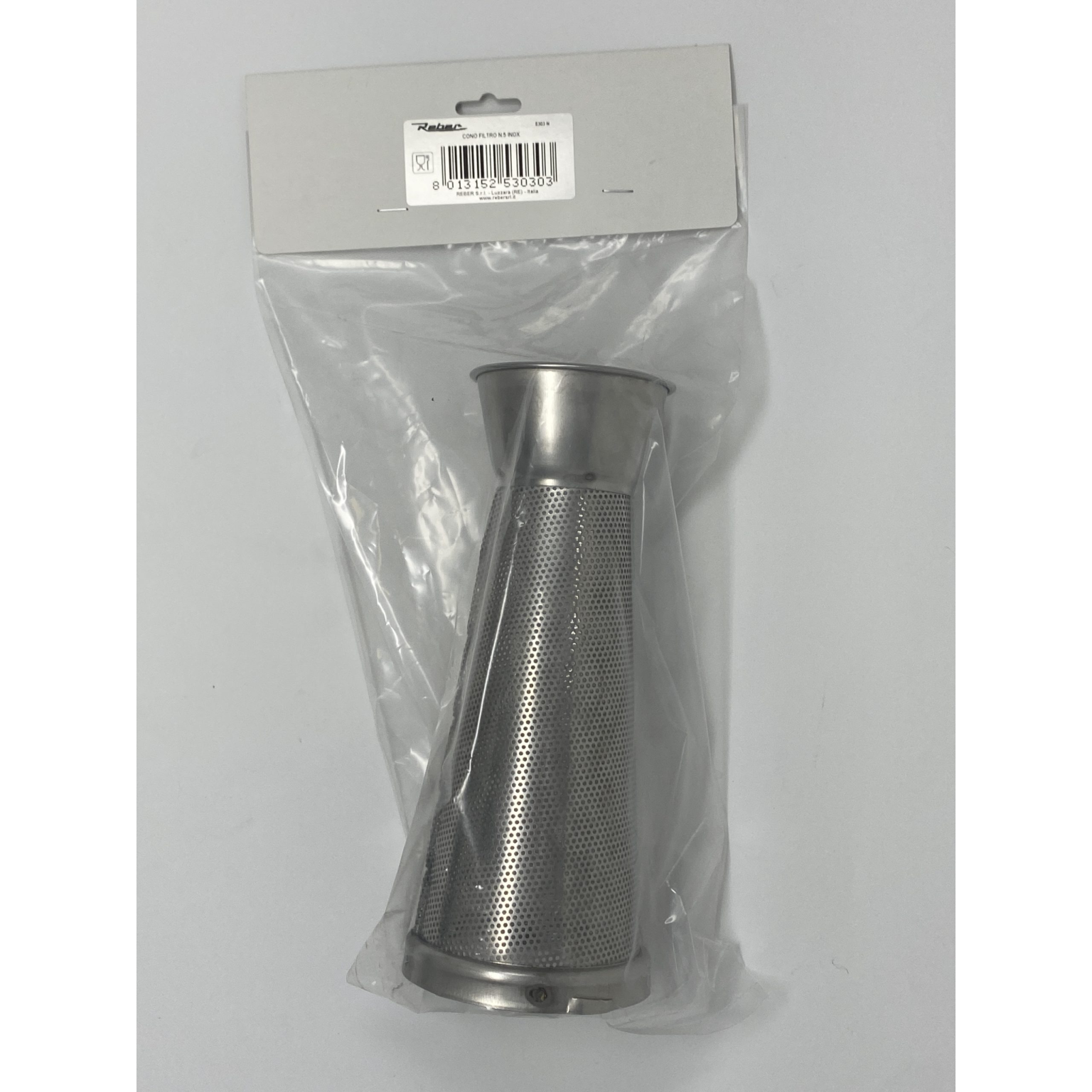 CONO FILTRO INOX N.5 fori standard (ca. 1,5 mm.)