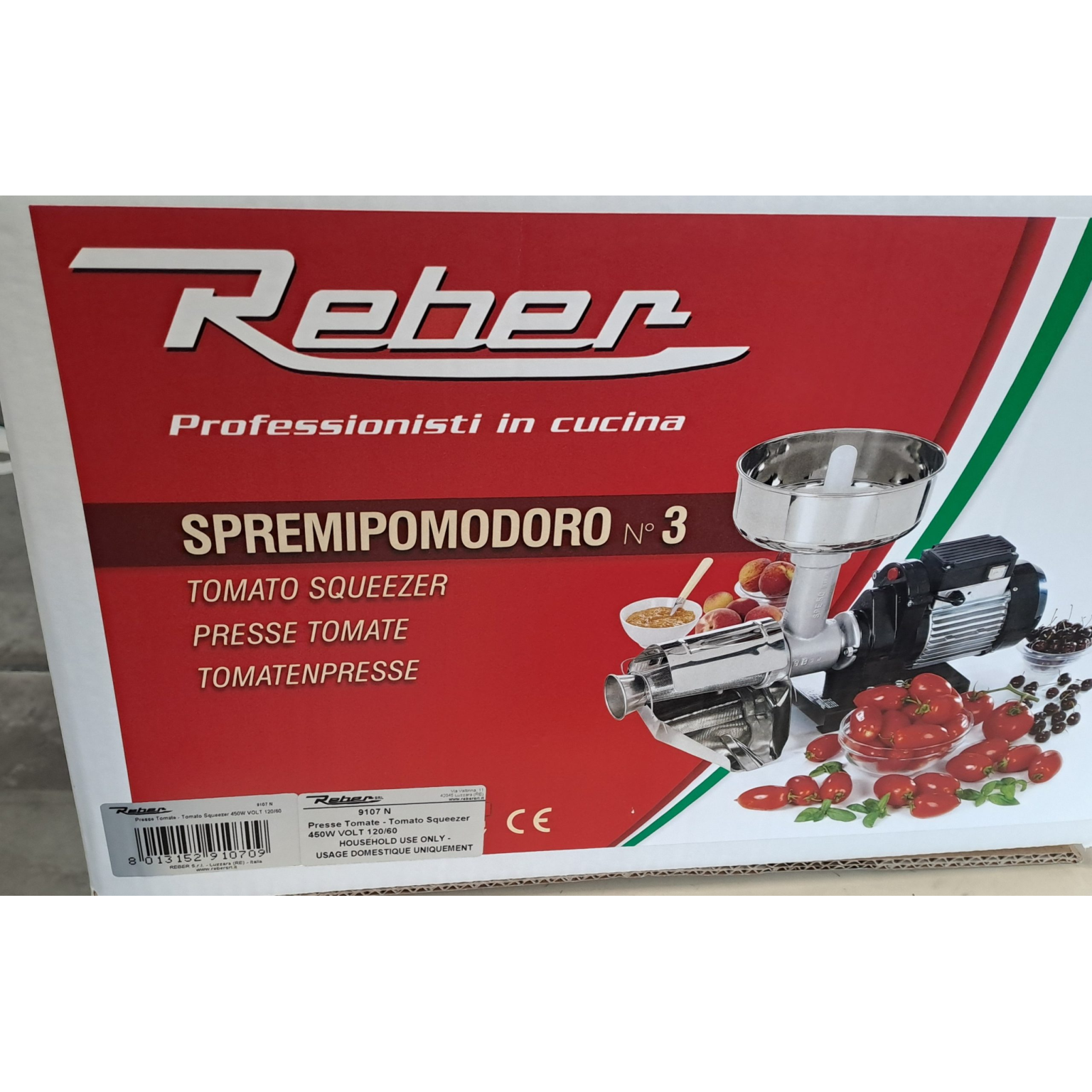 SPREMIPOMODORO N. 3 ELETTRICO 450 W – accessori INOX