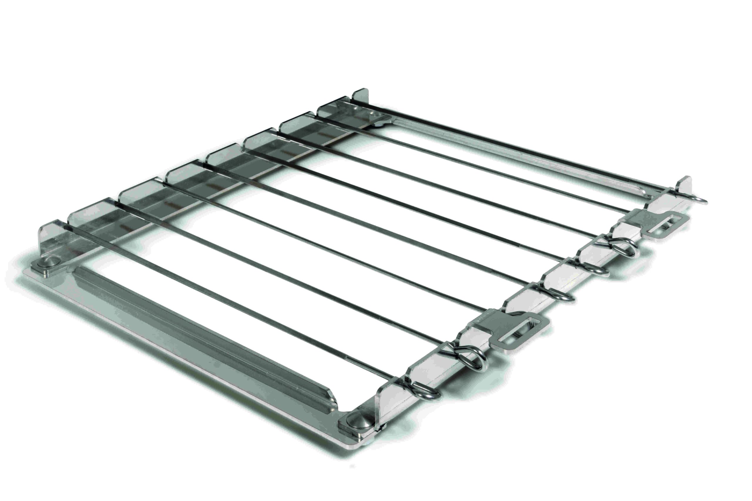 10 spiedini per barbecue, in acciaio inox, con cursore, in acciaio inox, lunghi spiedini per carne, per falò o barbecue