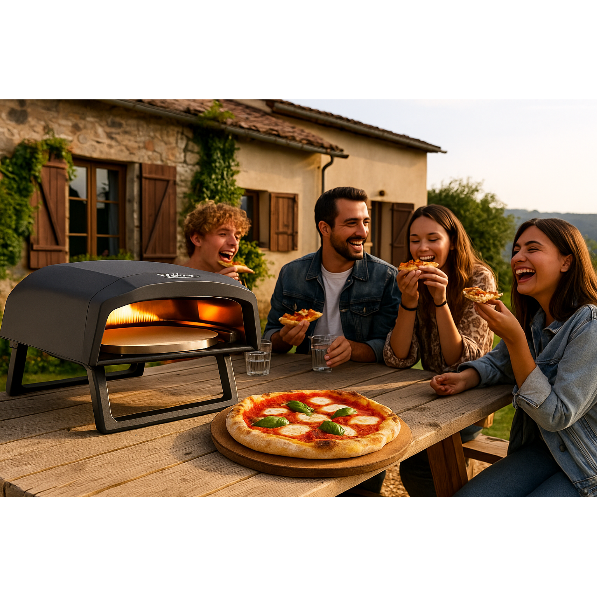 PizzaReber Forno Pizza a Gas con Piatto rotante