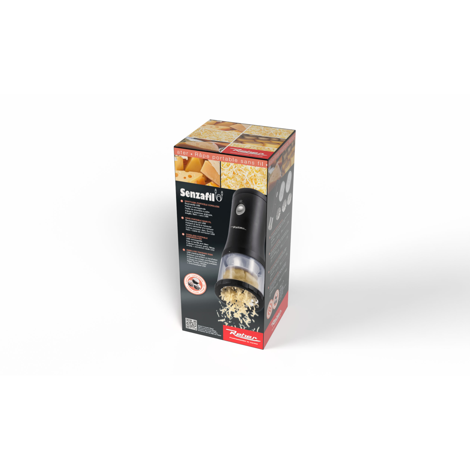 GRATTUGIA PORTATILE SENZAFILO BLACK
